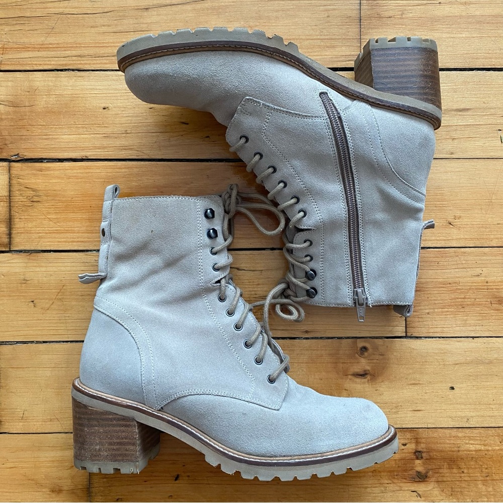 🤎 EUC Seychelles/Anthropologie Irresistible Combat Boots in Sand - Size 8.5